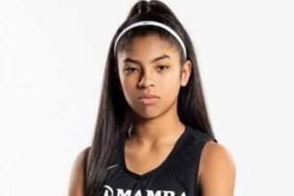 Gianna Bryant smiling at a basketball event