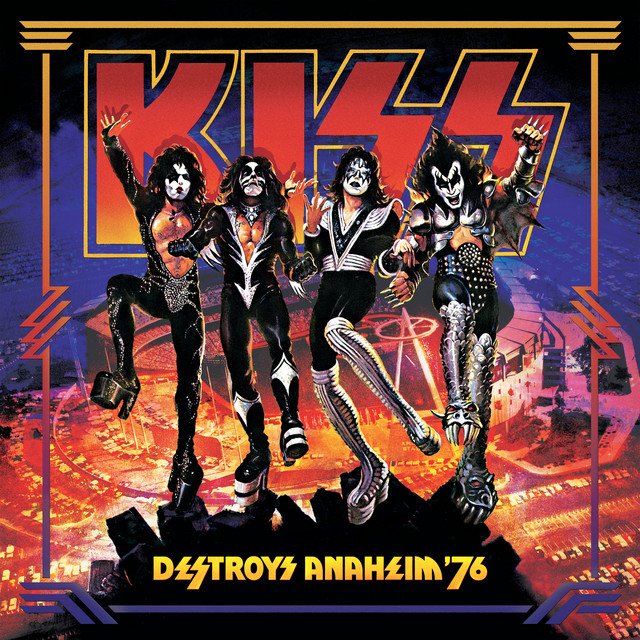 KISS performing live at Anaheim Stadium for the Destroys Anaheim '76 album.