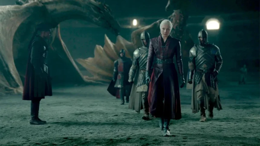 Scene from House of the Dragon Season 3 finale Battle of Tumbleton