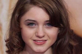 Portrait of actress Natalia Dyer looking directly at the camera.