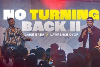 Gaise Baba and Lawrence Oyor during the recording of NO TURNING BACK II