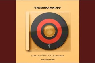Kabza De Small and DJ Maphorisa collaborating with Aymos, Kelvin Momo, and Jay Music on Ufunani.