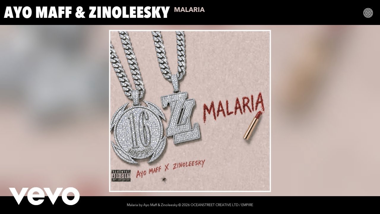 Ayo Maff and Zinoleesky stand side by side on stage while performing their single Malaria, wearing casual street clothing.