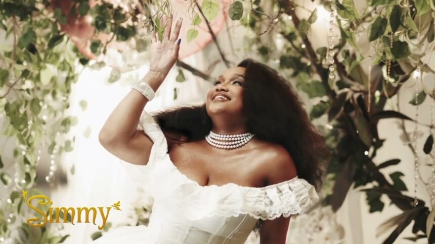 South African music artist Simmy posing for her single Bawo
