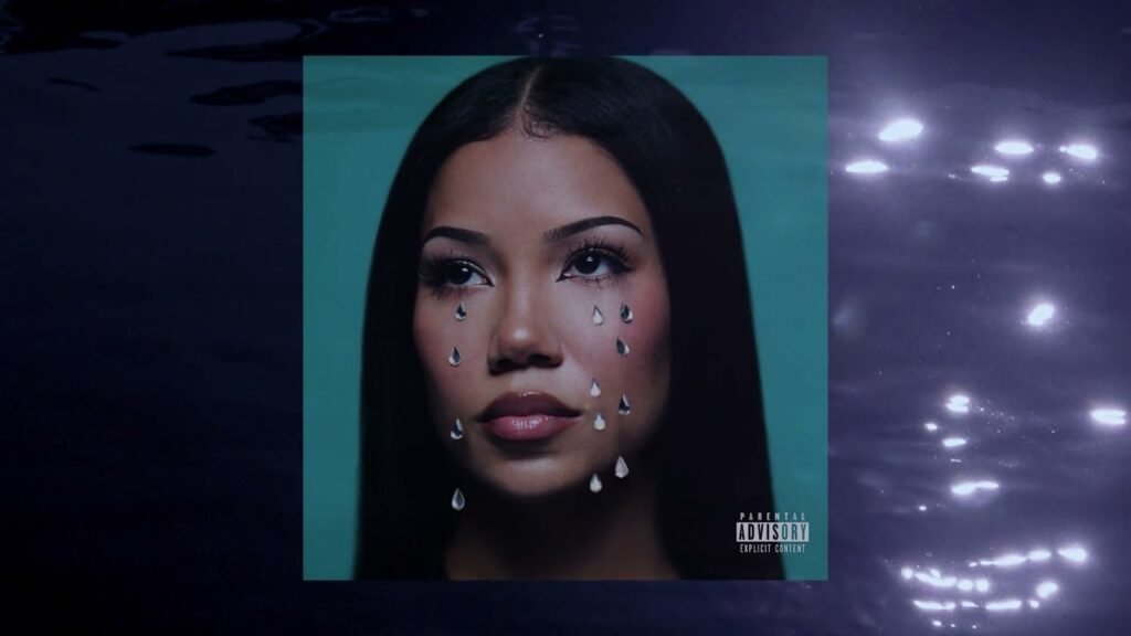 Jhené Aiko posing for her song release Lullaby
