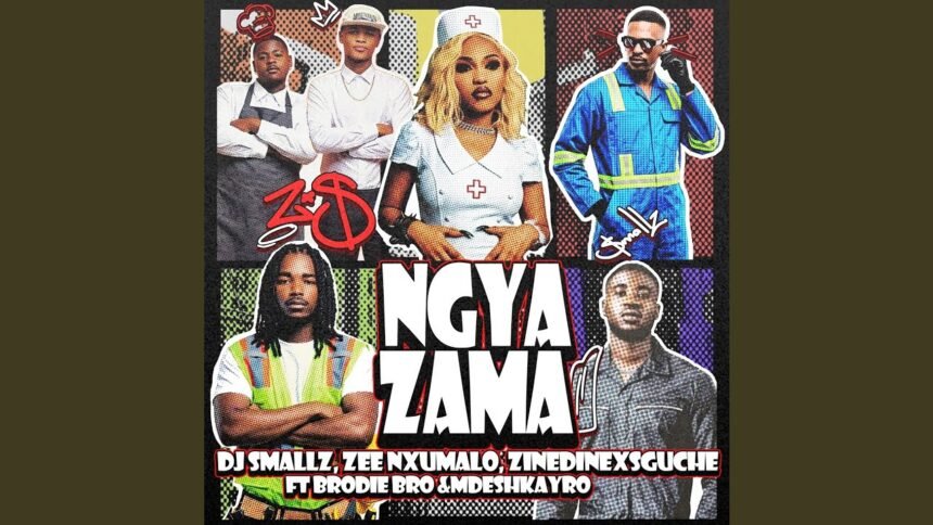 Cover artwork for Ngyazama by DJ Smallz, Zee Nxumalo, and ZinedinexSguche featuring Brodie.Bro and Mdeshkayro