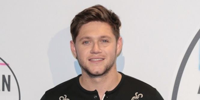 Irish pop singer Niall Horan performing with a guitar on stage.