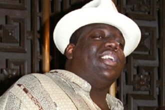 Portrait of legendary East Coast rapper Notorious B.I.G.