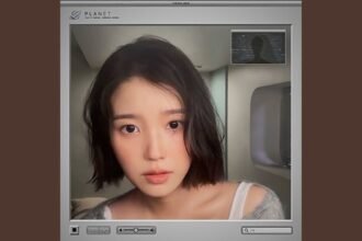 IU posing for her song Unknown Planet.