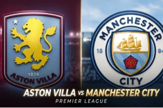 Zion Suzuki diving to block a Manchester City shot during the Aston Villa vs Manchester City Premier League match