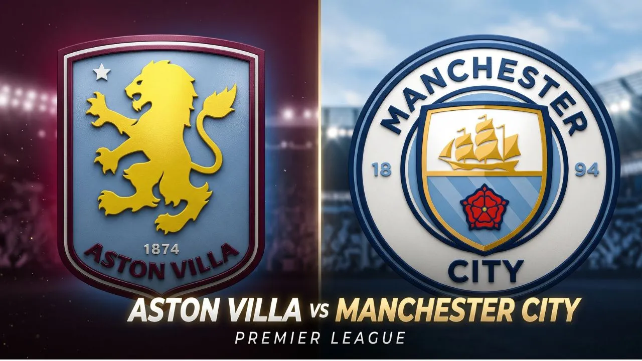 Zion Suzuki diving to block a Manchester City shot during the Aston Villa vs Manchester City Premier League match