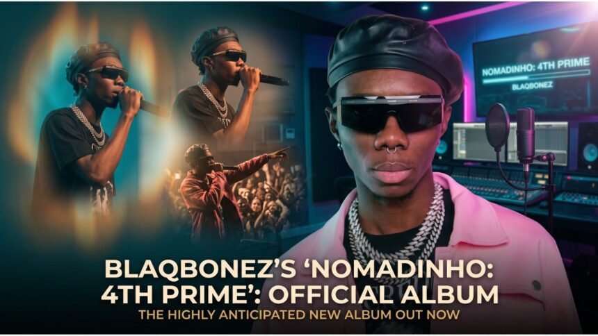 Blaqbonez on stage in Lagos, wearing a bright jacket, with a crowd of fans behind him