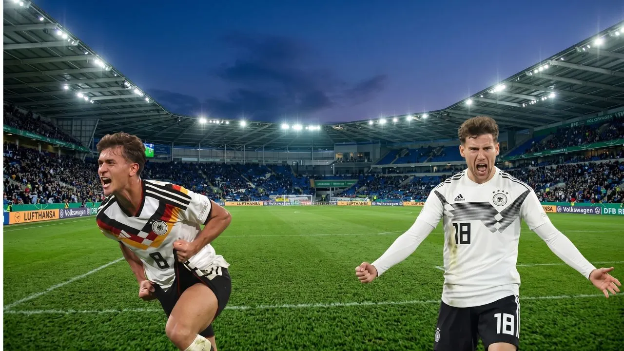 Germany celebrates their victory over Serbia at the UEFA Nations League match