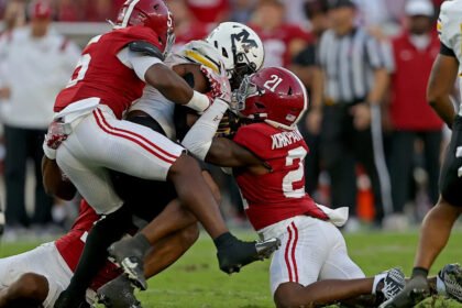 Dre Kirkpatrick Jr. playing defensive back for the Alabama Crimson Tide football team