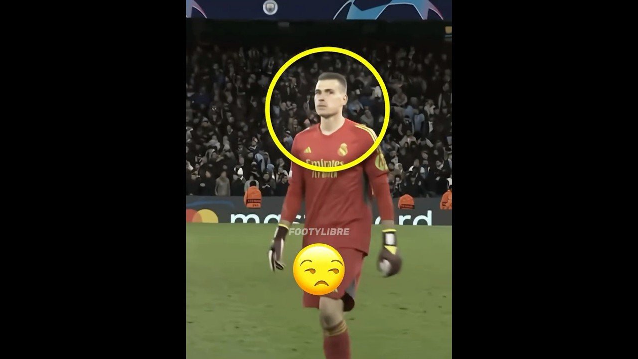 Andriy Lunin saving shot against Barcelona - Kylian Mbappe Late Winner Gives Real Madrid El Clasico Victory Over Barcelona