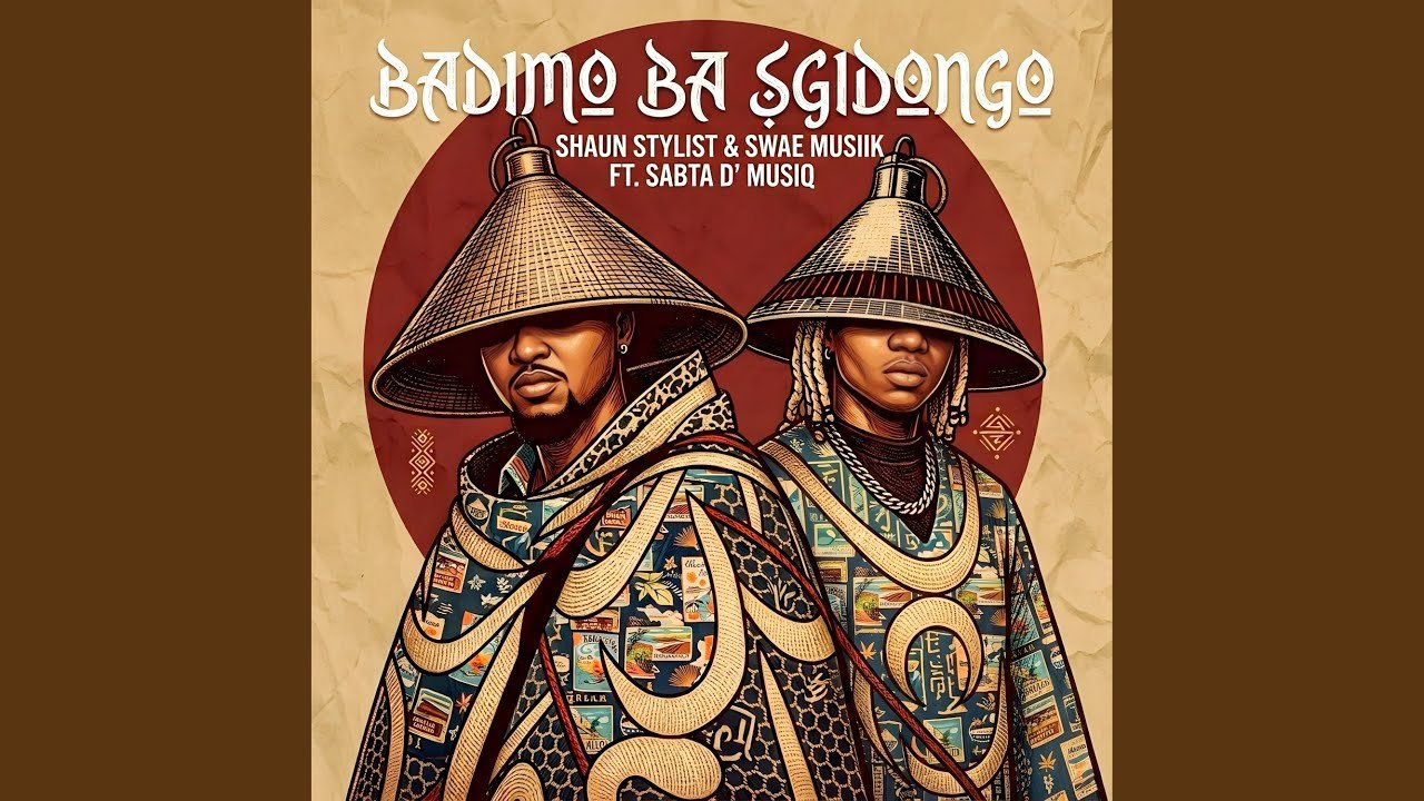 Studio photo showing Shaun Stylist, Swae Musiik and Sabta D'Musiq collaborating on the track Badimo ba Sgidongo (feat. Sabta D'Musiq).