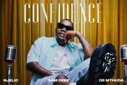 Njelic, Sam Deep and De Mthuda on stage during a live performance of the song Confidence, captured by Garage Fm Studioz.