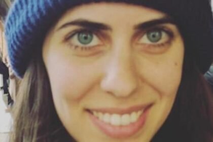 Hila Klein posing during a YouTube podcast recording