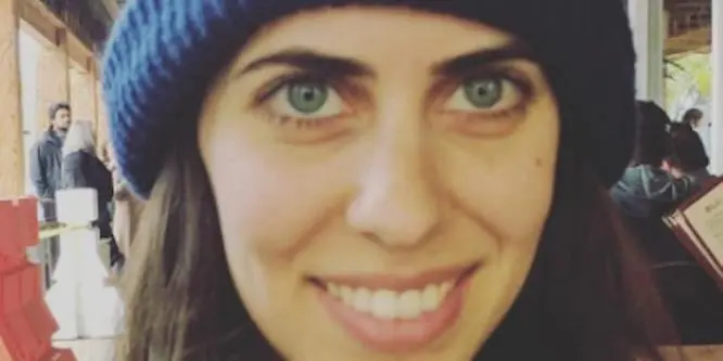 Hila Klein posing during a YouTube podcast recording