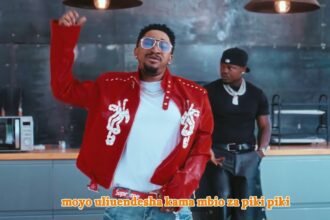 Screenshot of the official visualizer for Imeshindikana by Harmonize featuring Jay Melody, showing vibrant graphics and the artists' names.