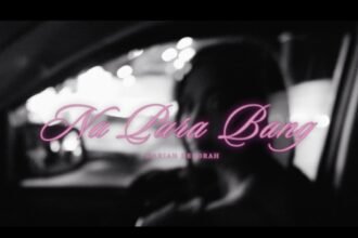 Mariah Deborah singing Na Para Bang in the lyric visualizer video, showing her front profile with text overlay.
