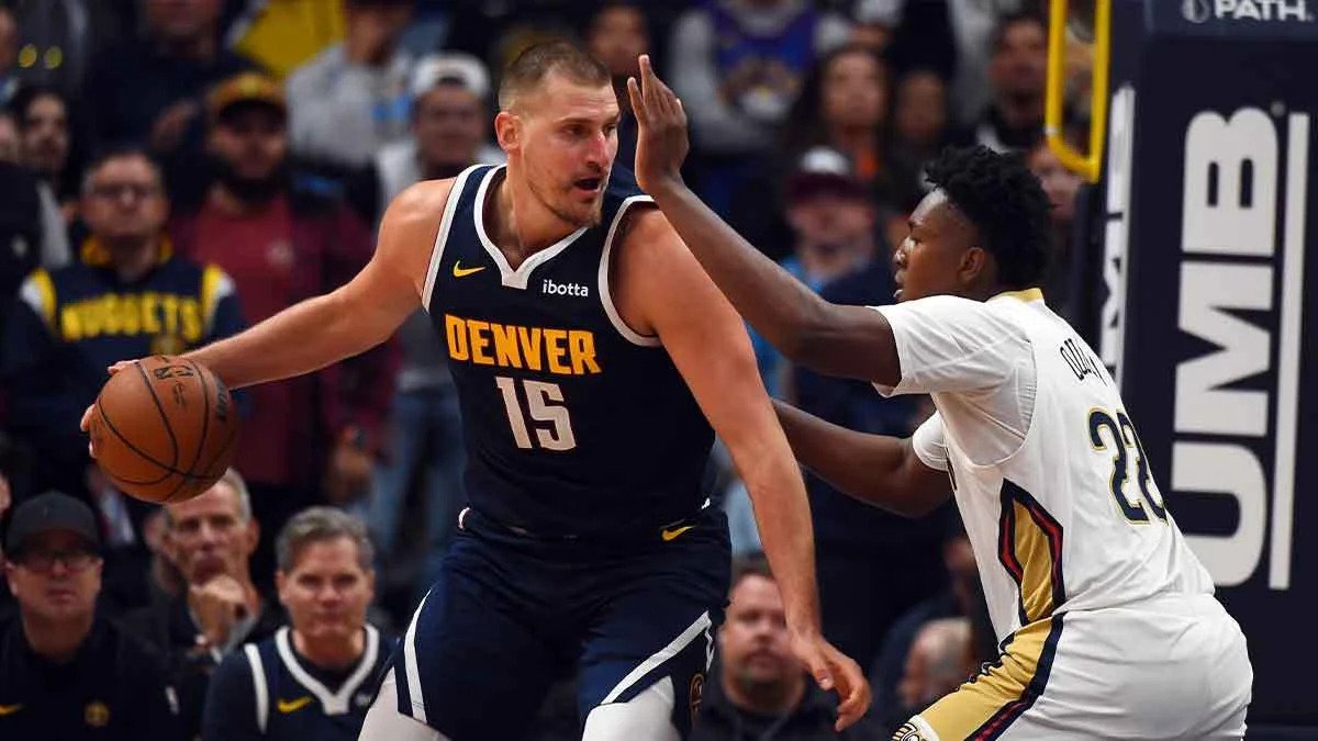 Nikola Jokic of the Denver Nuggets playing against the New Orleans Pelicans