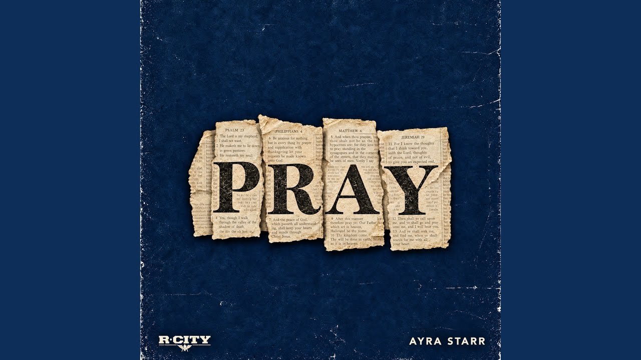 R. City and Ayra Starr on stage singing the song Pray, with bright lights and a live audience