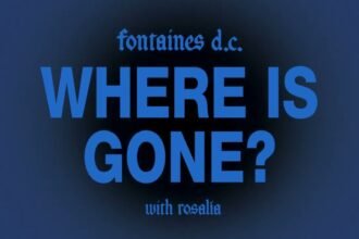 Live performance of Fontaines D.C. and Rosalía singing the song Where Is Gone? on stage with stage lights.