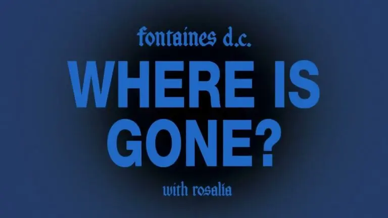 Live performance of Fontaines D.C. and Rosalía singing the song Where Is Gone? on stage with stage lights.